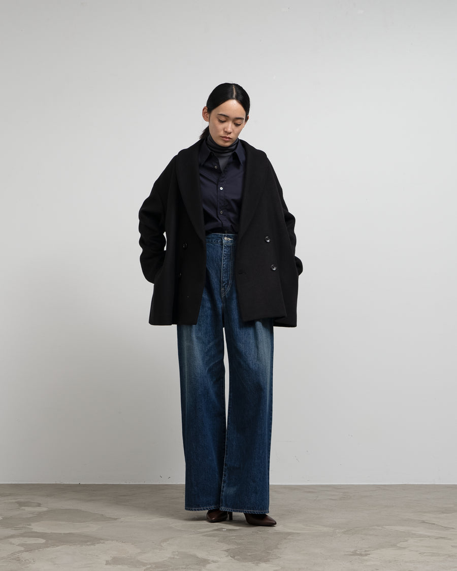 Light Melton Shawl Collar Coat