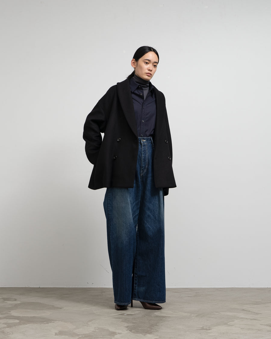 Light Melton Shawl Collar Coat