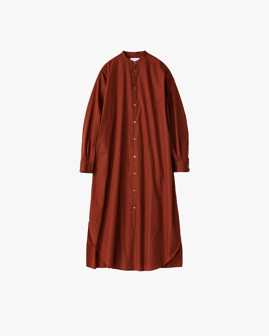 Broad Band Collar Oversized Shirt Dress