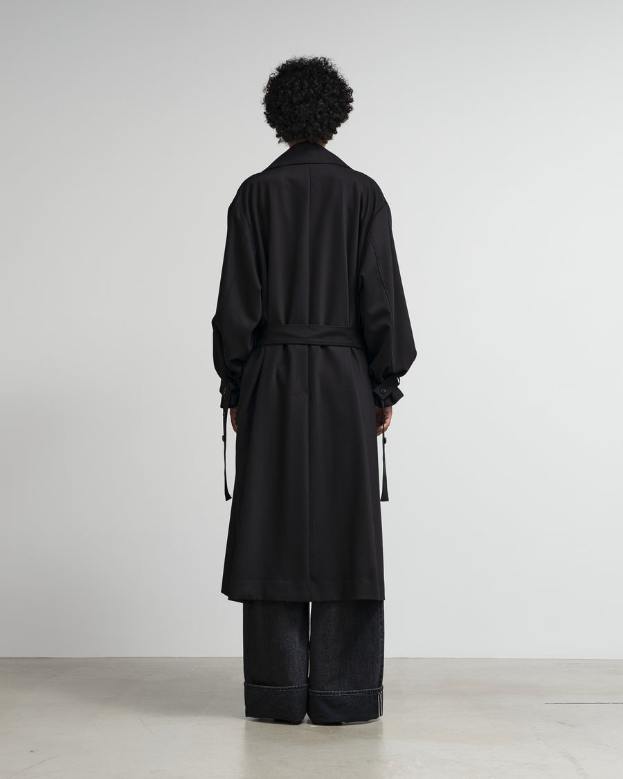 Techno Wool Nylon Trench Coat