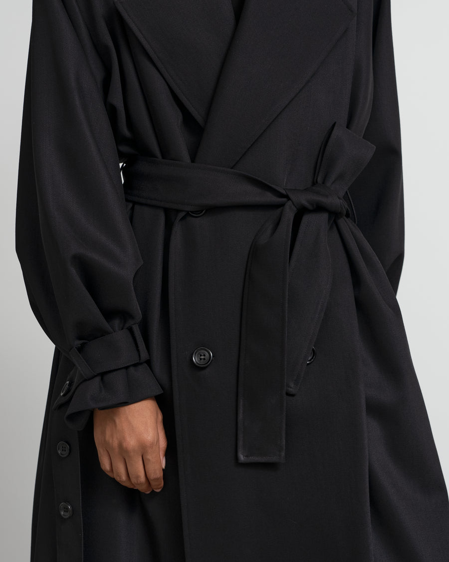 Techno Wool Nylon Trench Coat