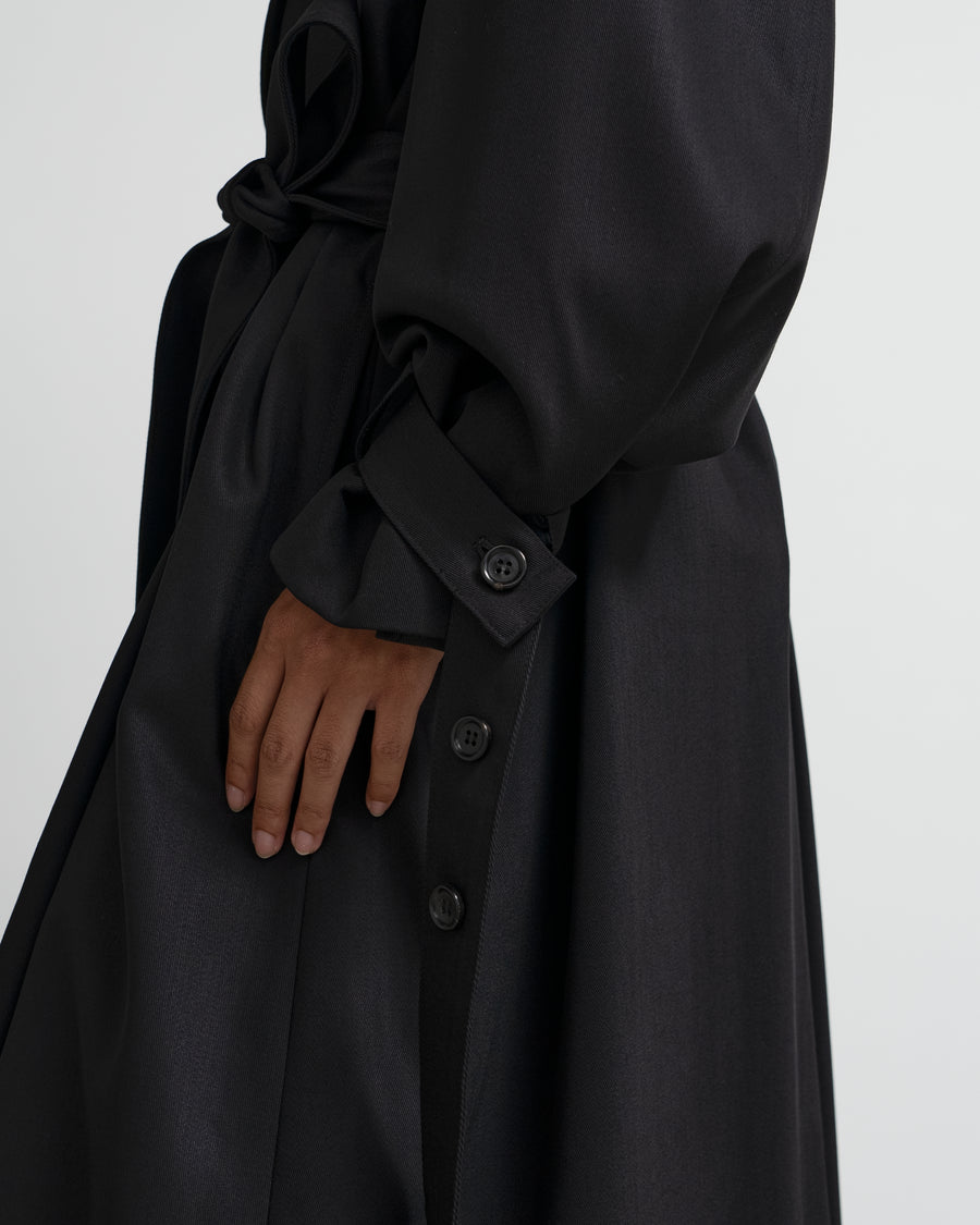 Techno Wool Nylon Trench Coat