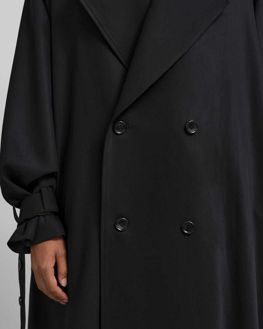 Techno Wool Nylon Trench Coat