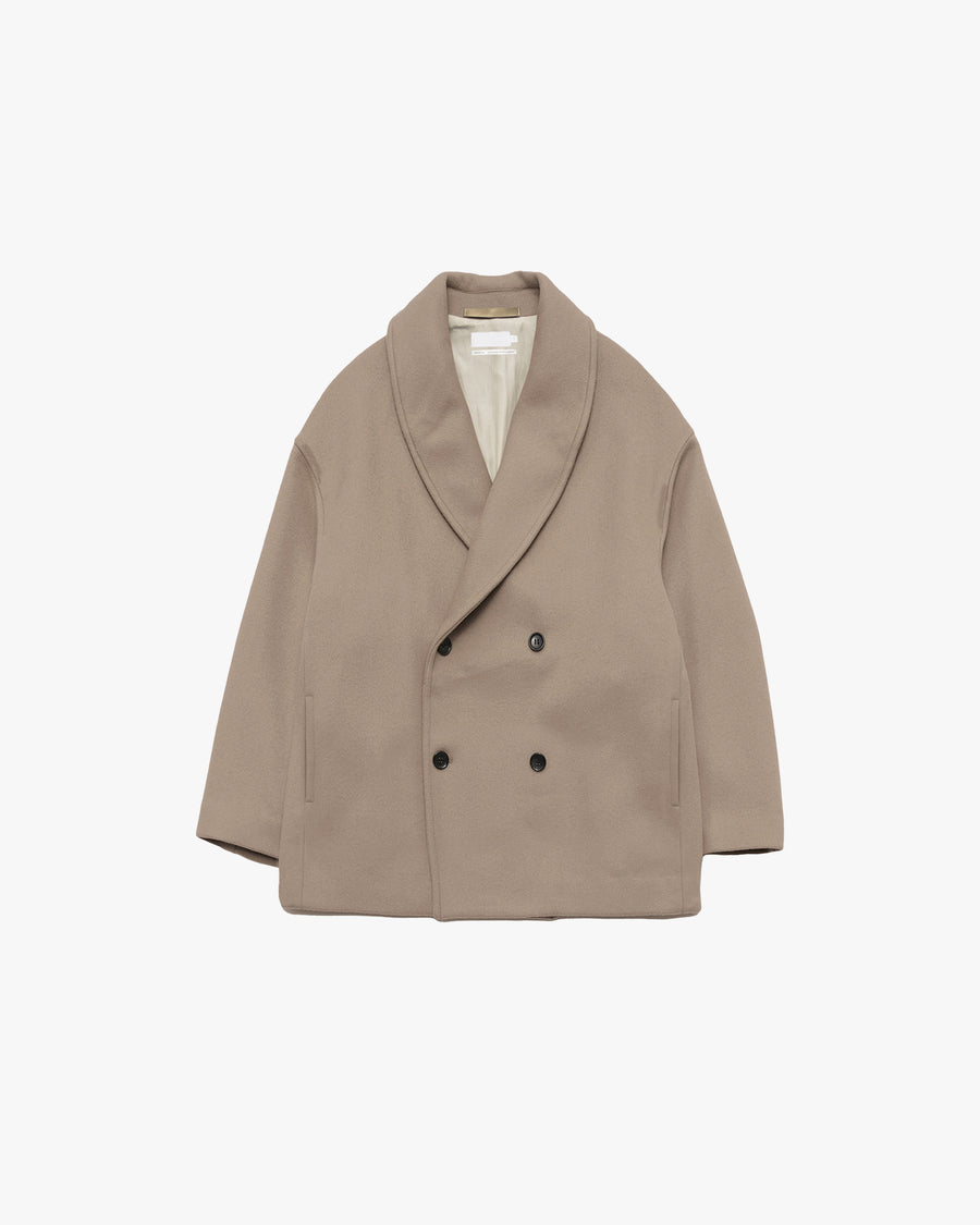 Light Melton Shawl Collar Coat