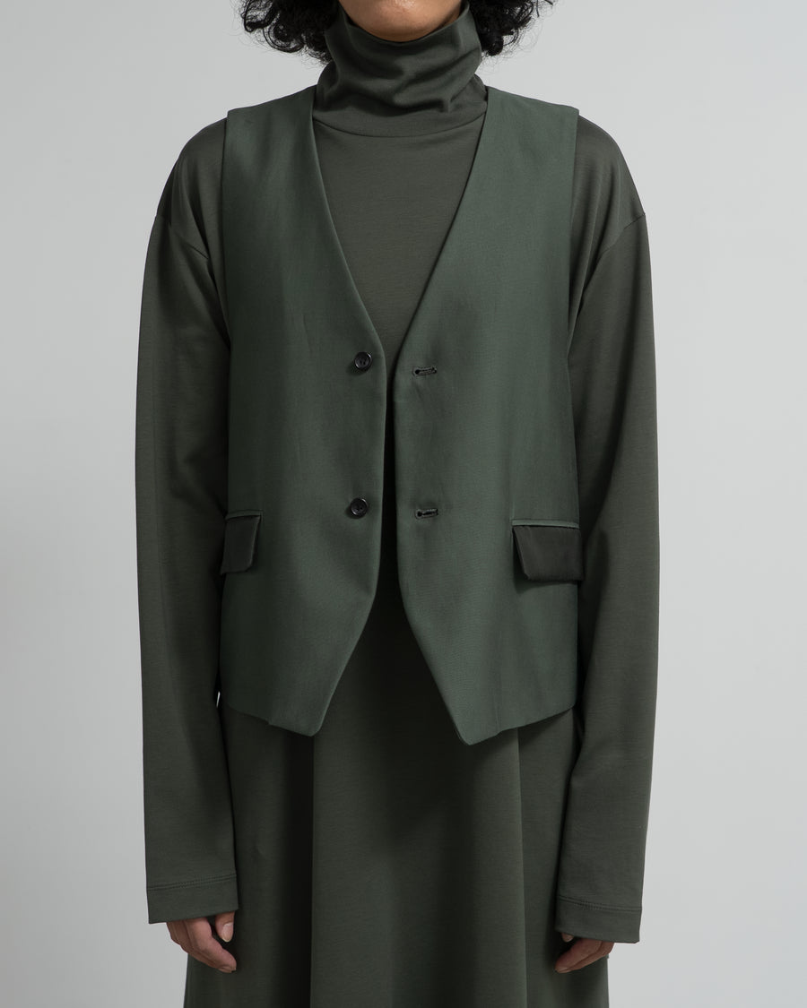Cotton Cupro Back Satin Gilet