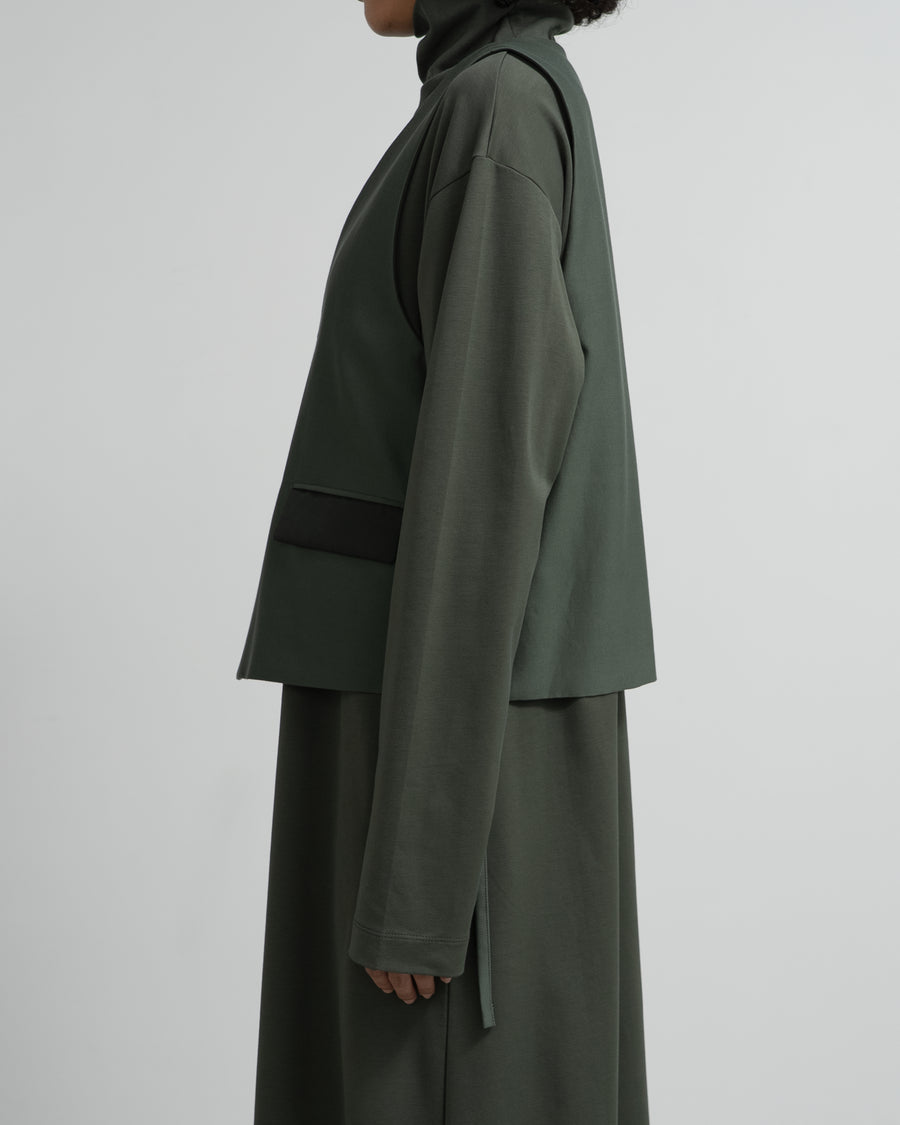 Cotton Cupro Back Satin Gilet