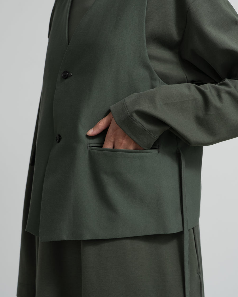 Cotton Cupro Back Satin Gilet