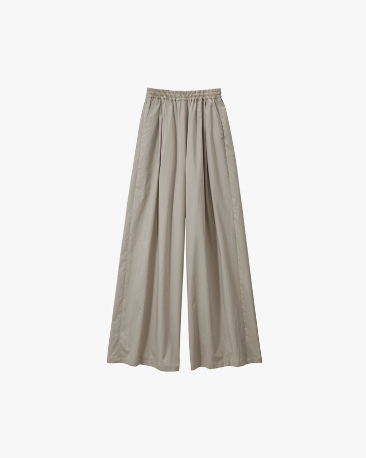 Silicon Poplin Two Tuck Easy Wide Pants