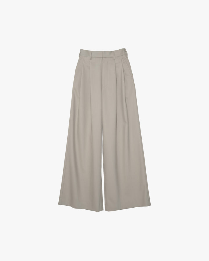 Techno Wool Nylon Two Tuck Wide Pants