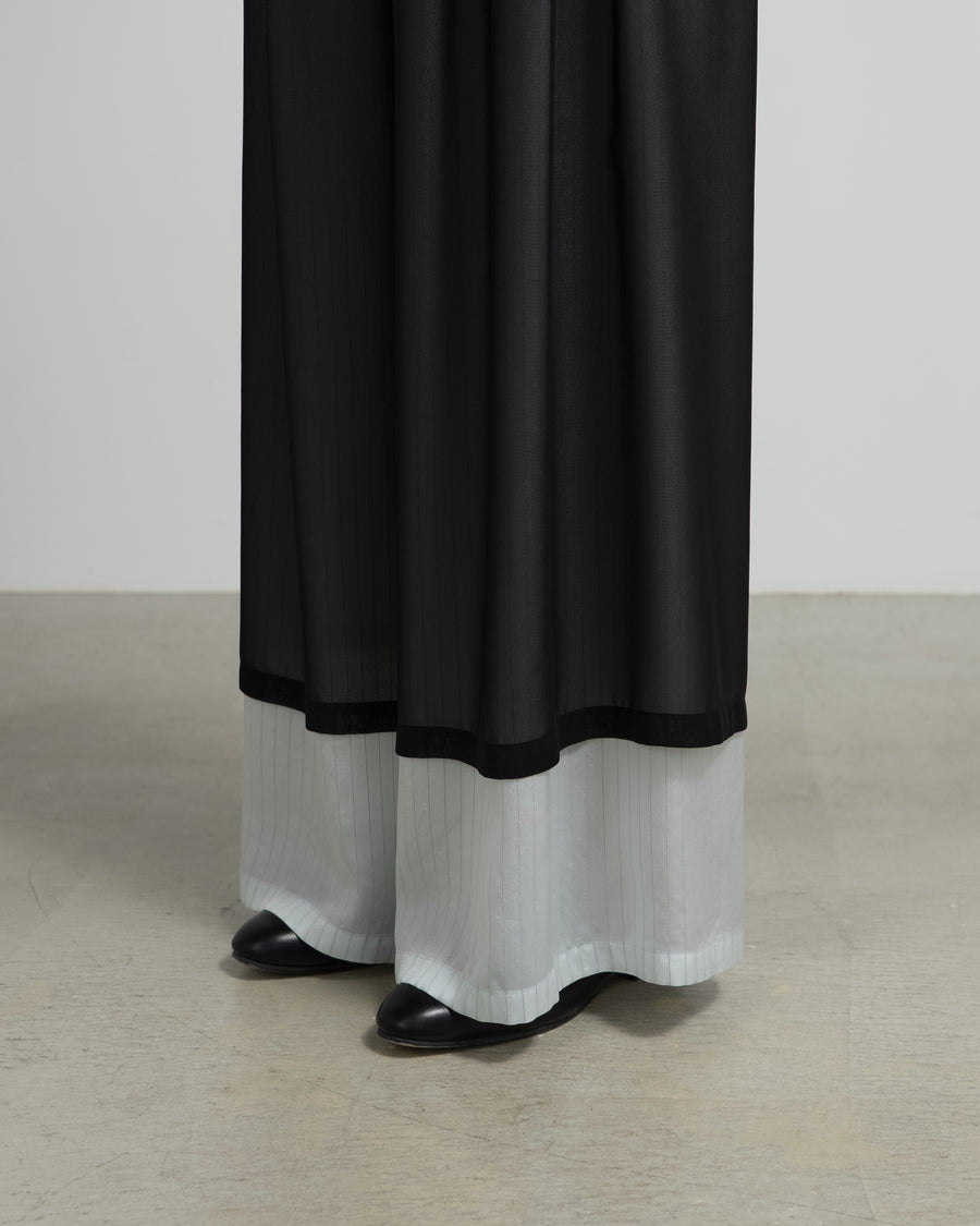 Cupro Stripe Layered Sheer Pants