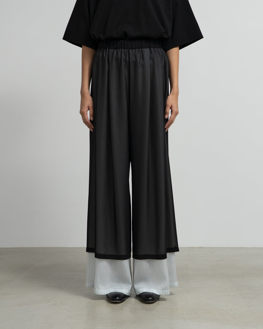 Cupro Stripe Layered Sheer Pants
