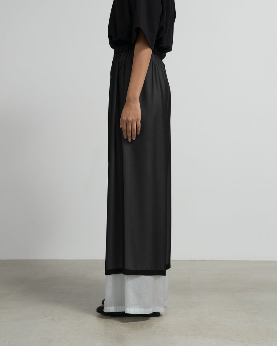 Cupro Stripe Layered Sheer Pants