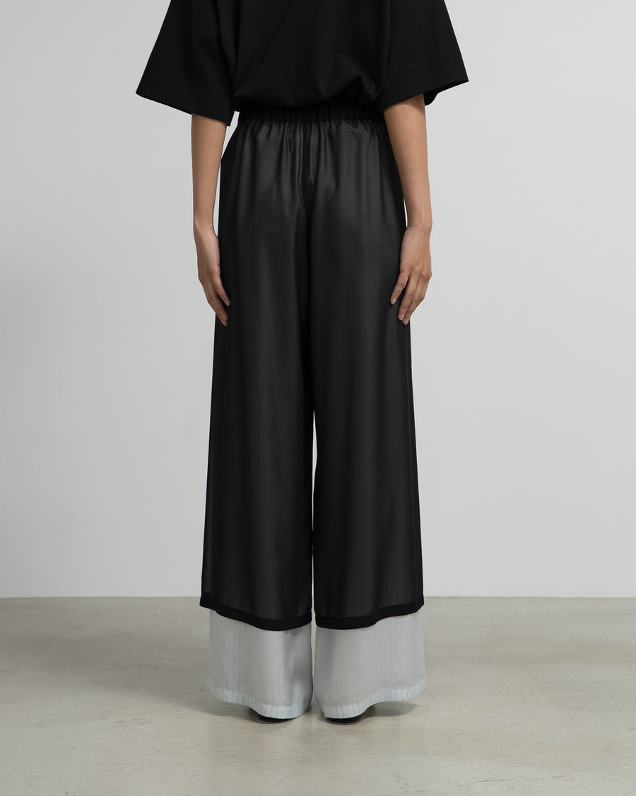 Cupro Stripe Layered Sheer Pants