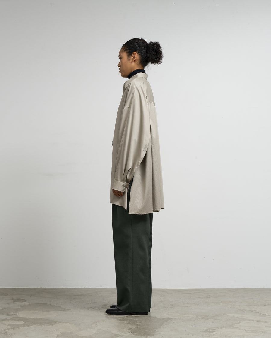 Silicon Poplin Deep Slit Regular Collar Shirt