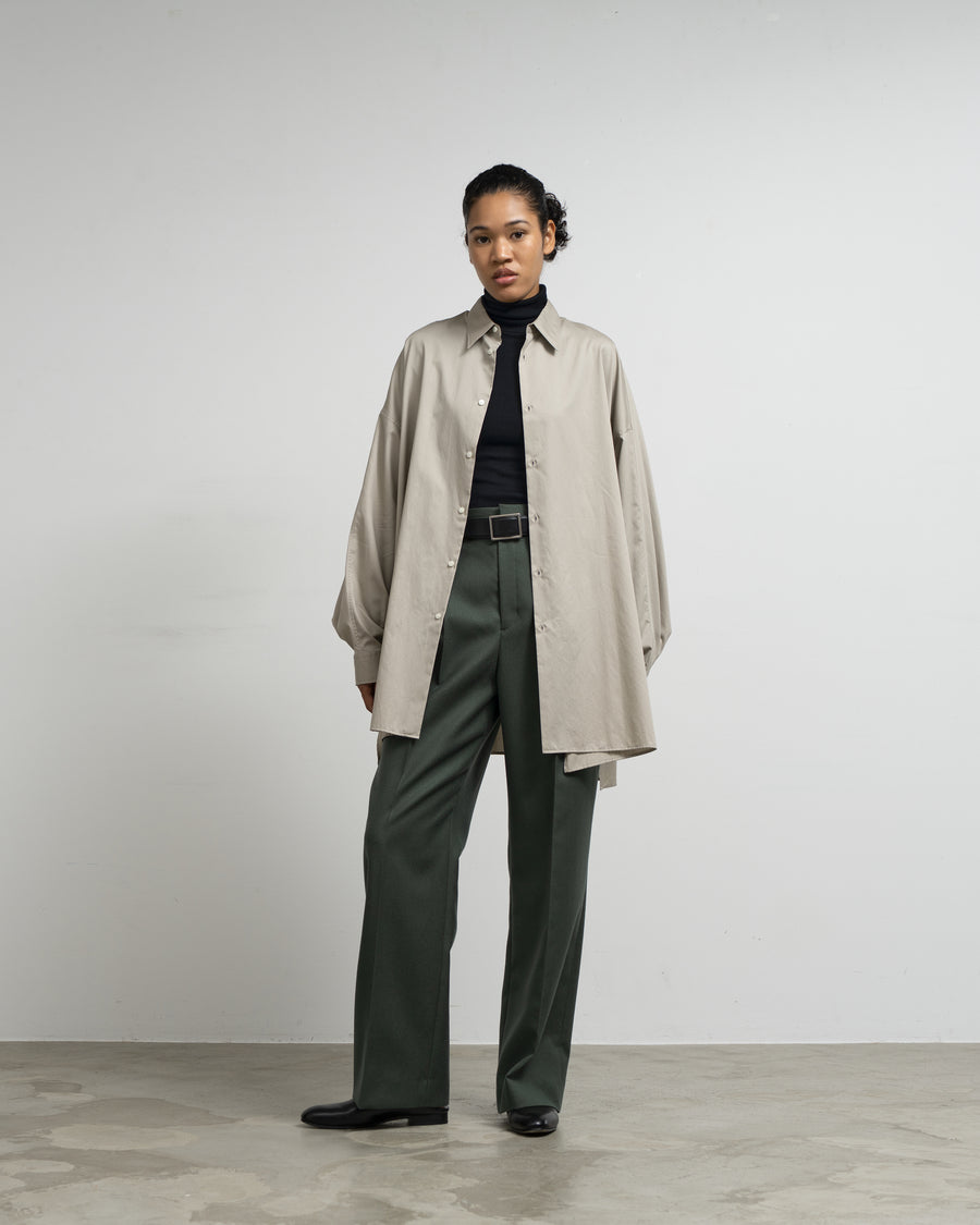 Silicon Poplin Deep Slit Regular Collar Shirt