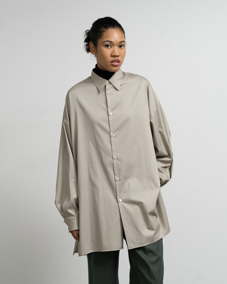 Silicon Poplin Deep Slit Regular Collar Shirt