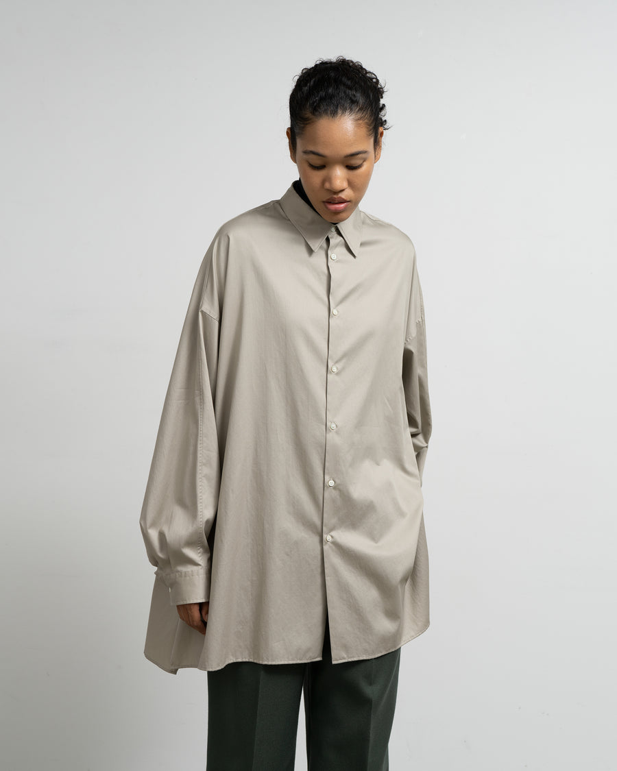 Silicon Poplin Deep Slit Regular Collar Shirt