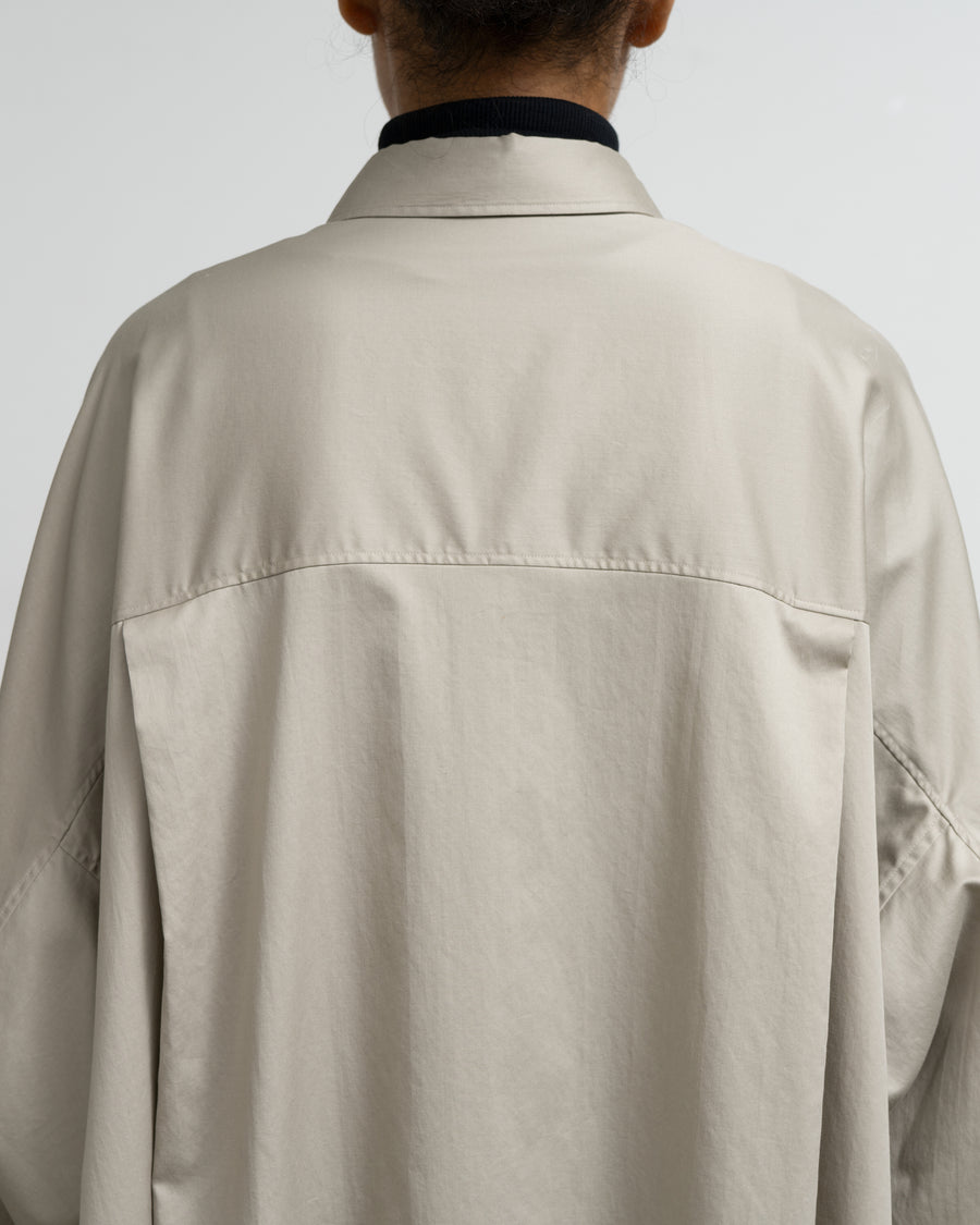 Silicon Poplin Deep Slit Regular Collar Shirt