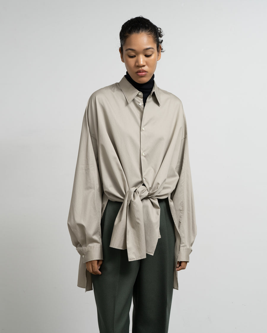 Silicon Poplin Deep Slit Regular Collar Shirt