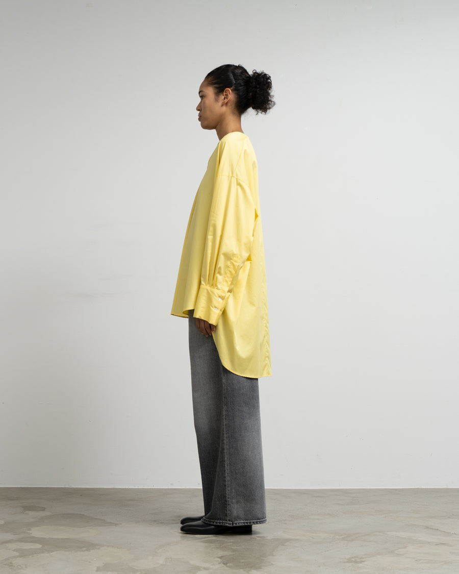 Silicon Poplin Long Cuff Blouse