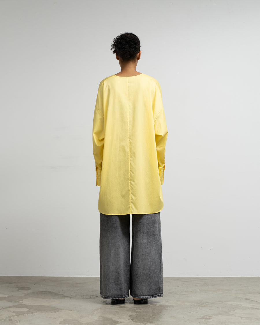 Silicon Poplin Long Cuff Blouse