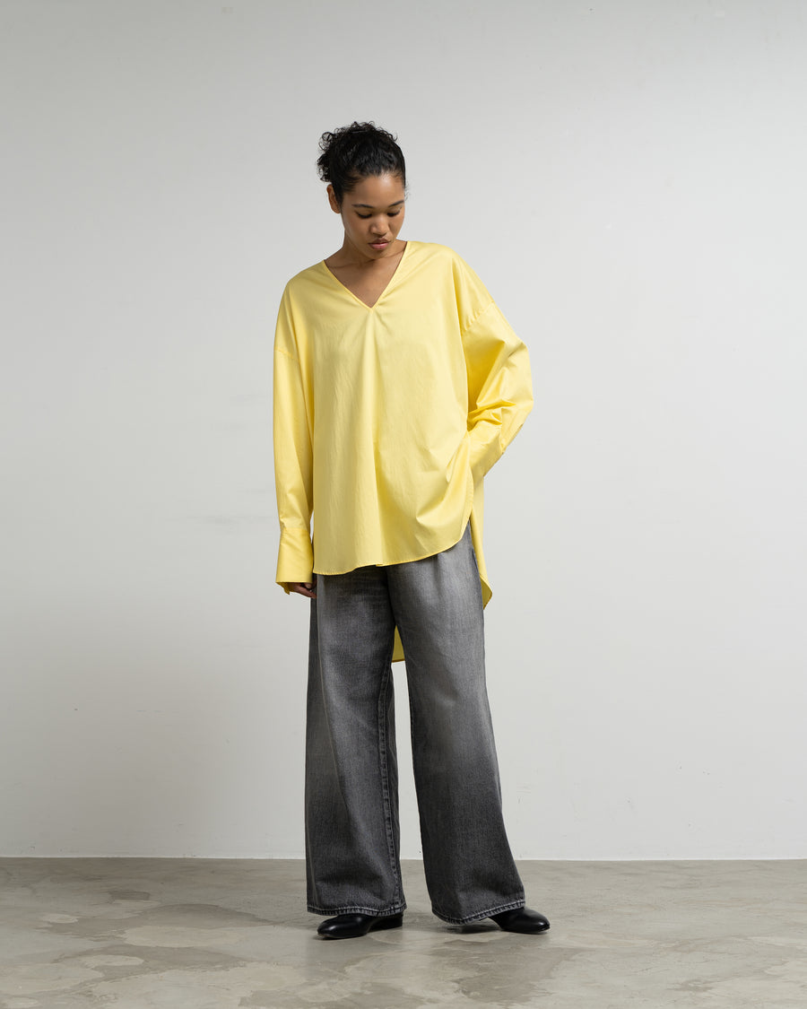 Silicon Poplin Long Cuff Blouse