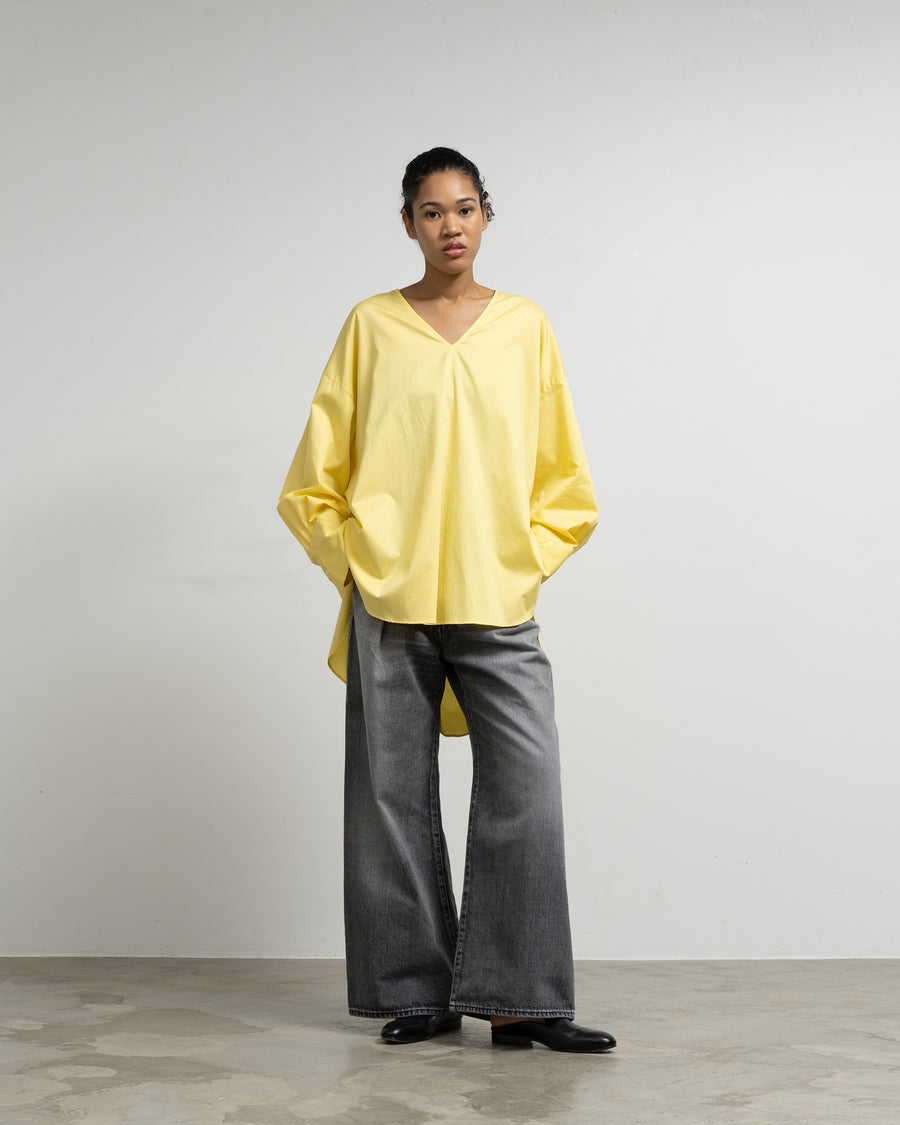 Silicon Poplin Long Cuff Blouse