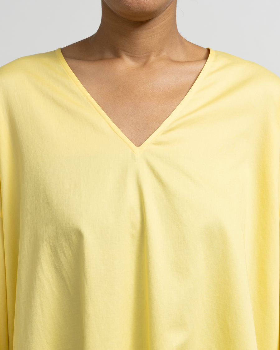 Silicon Poplin Long Cuff Blouse
