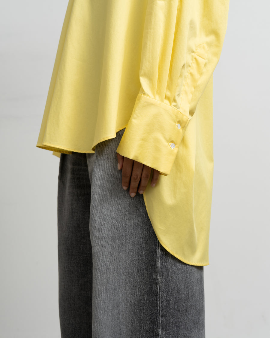 Silicon Poplin Long Cuff Blouse