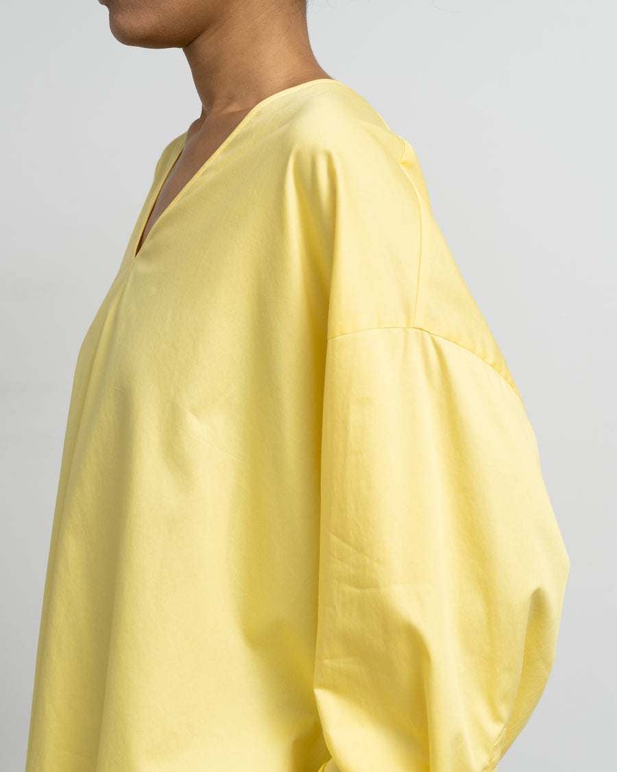 Silicon Poplin Long Cuff Blouse
