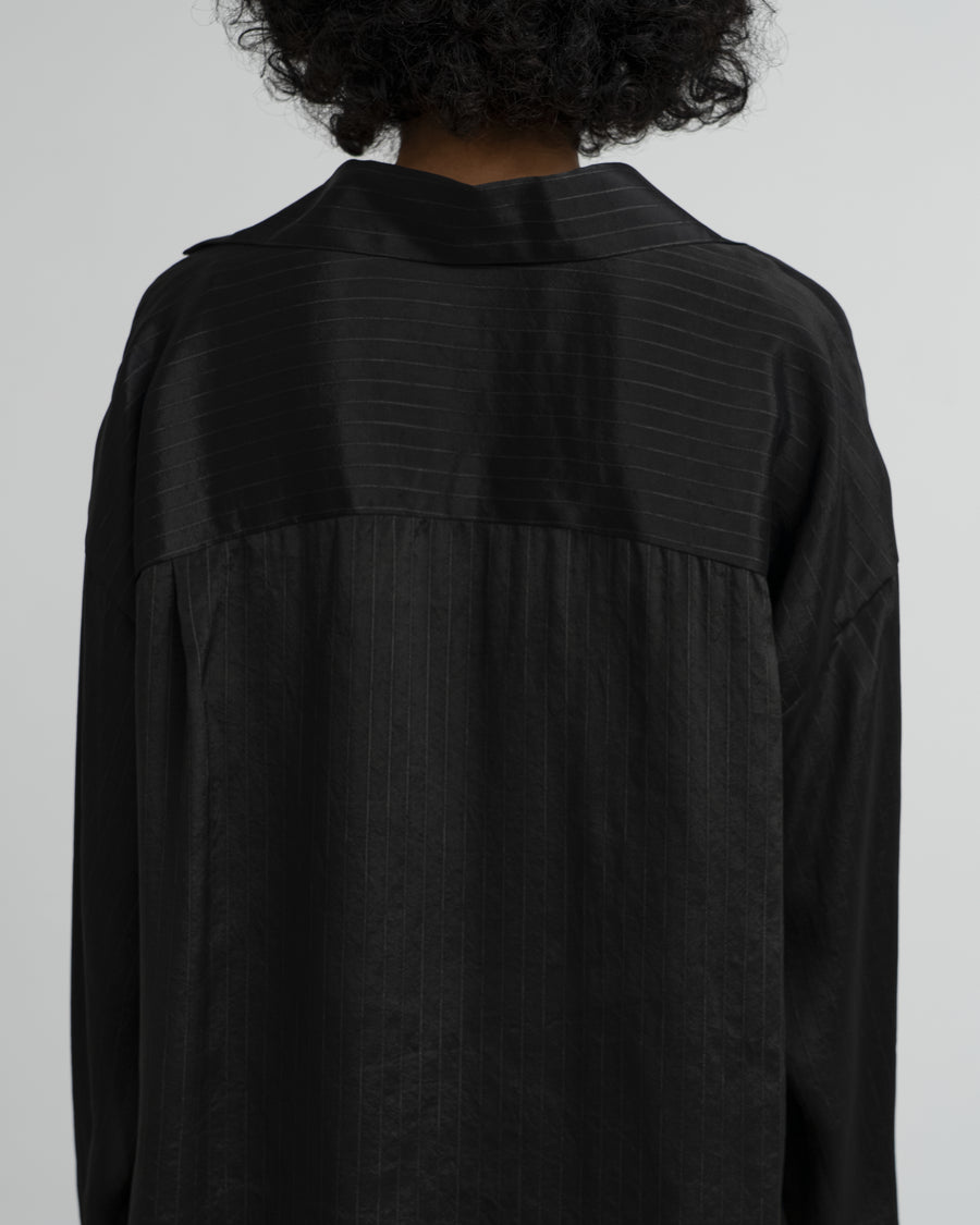 Cupro Stripe Skipper Blouse
