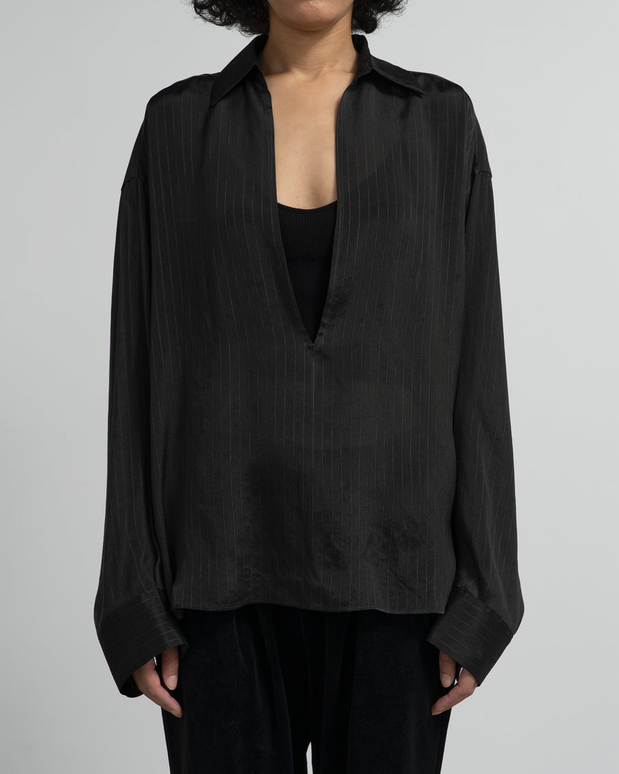 Cupro Stripe Skipper Blouse