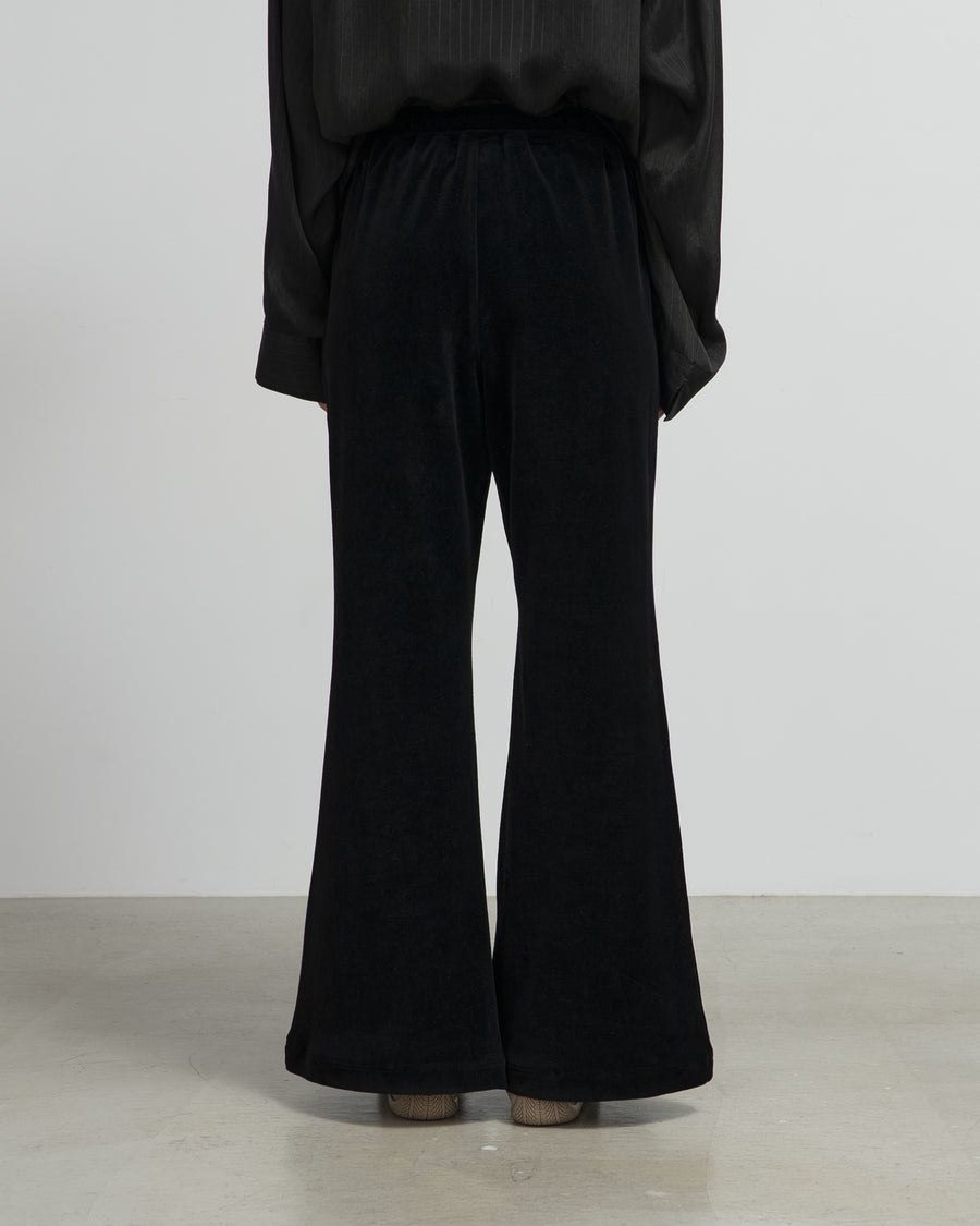 Compact Velour Flare Pants