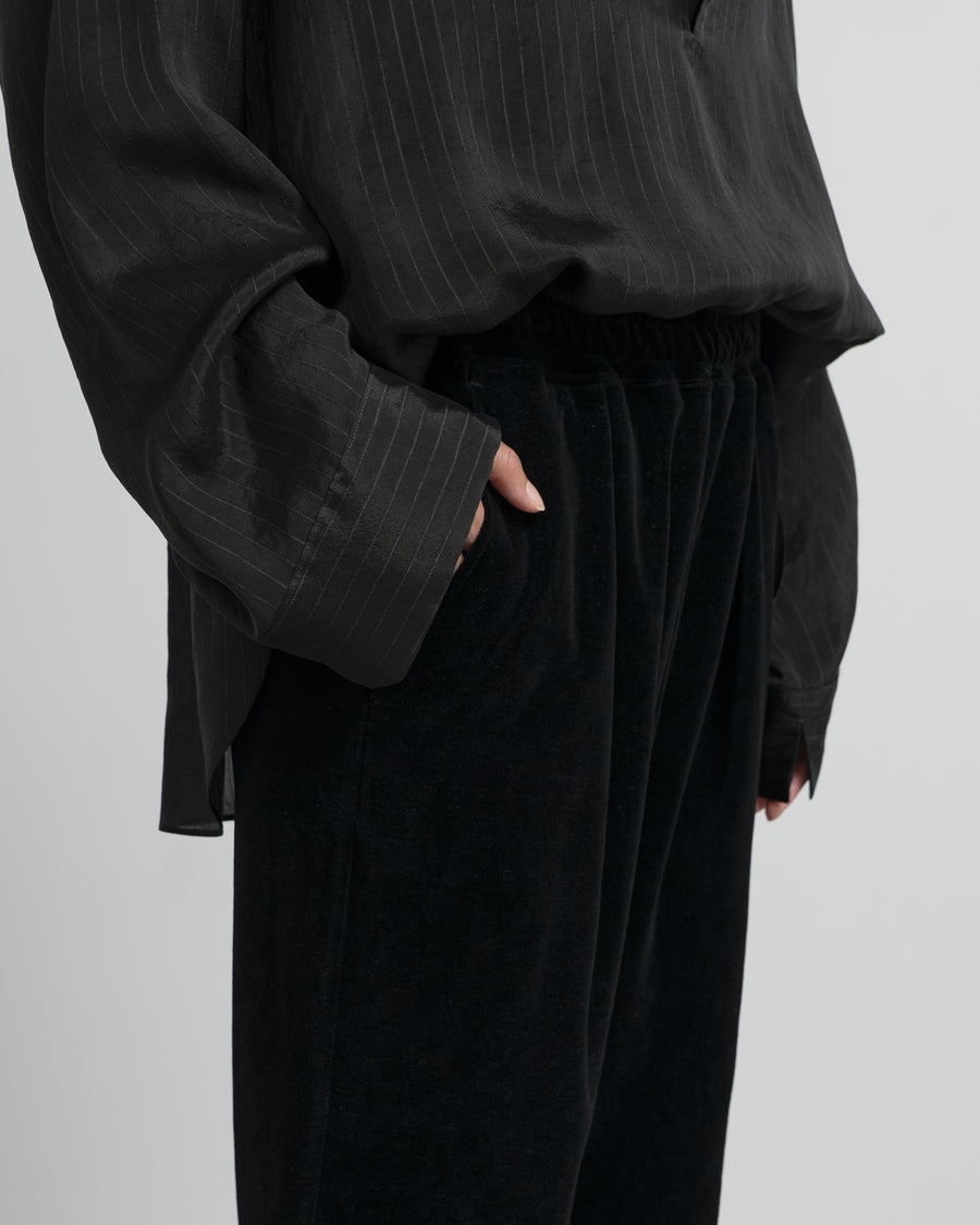 Compact Velour Flare Pants
