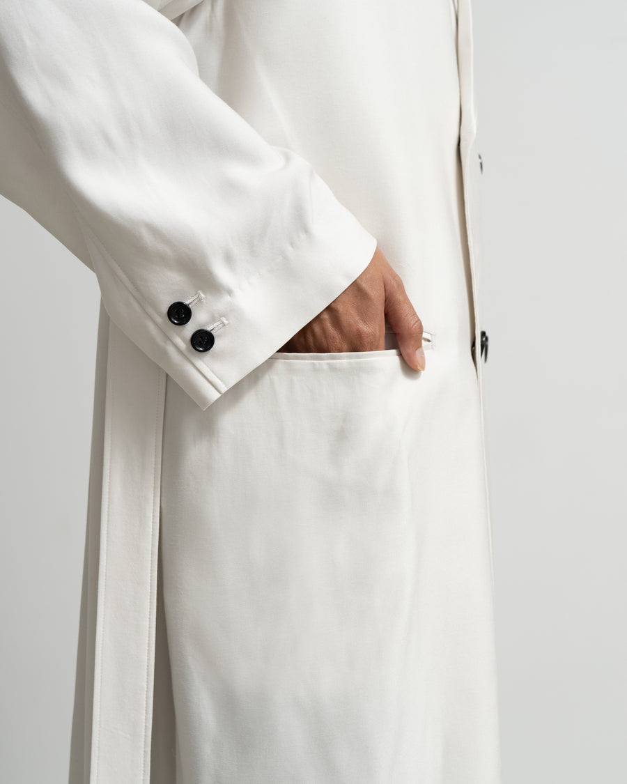 Viscose Cupro Back Satin Oversized Coat – Graphpaper