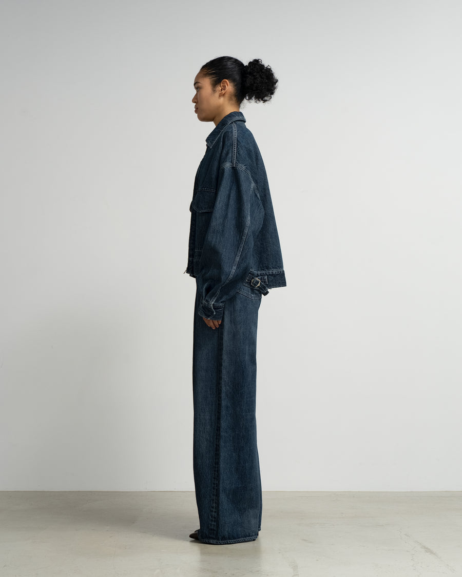 【美品】Graphpaper Selvage Denim Straight 2 Selvage Denim Two Tuck Wide Pants -DARK FADE- – Graphpaper