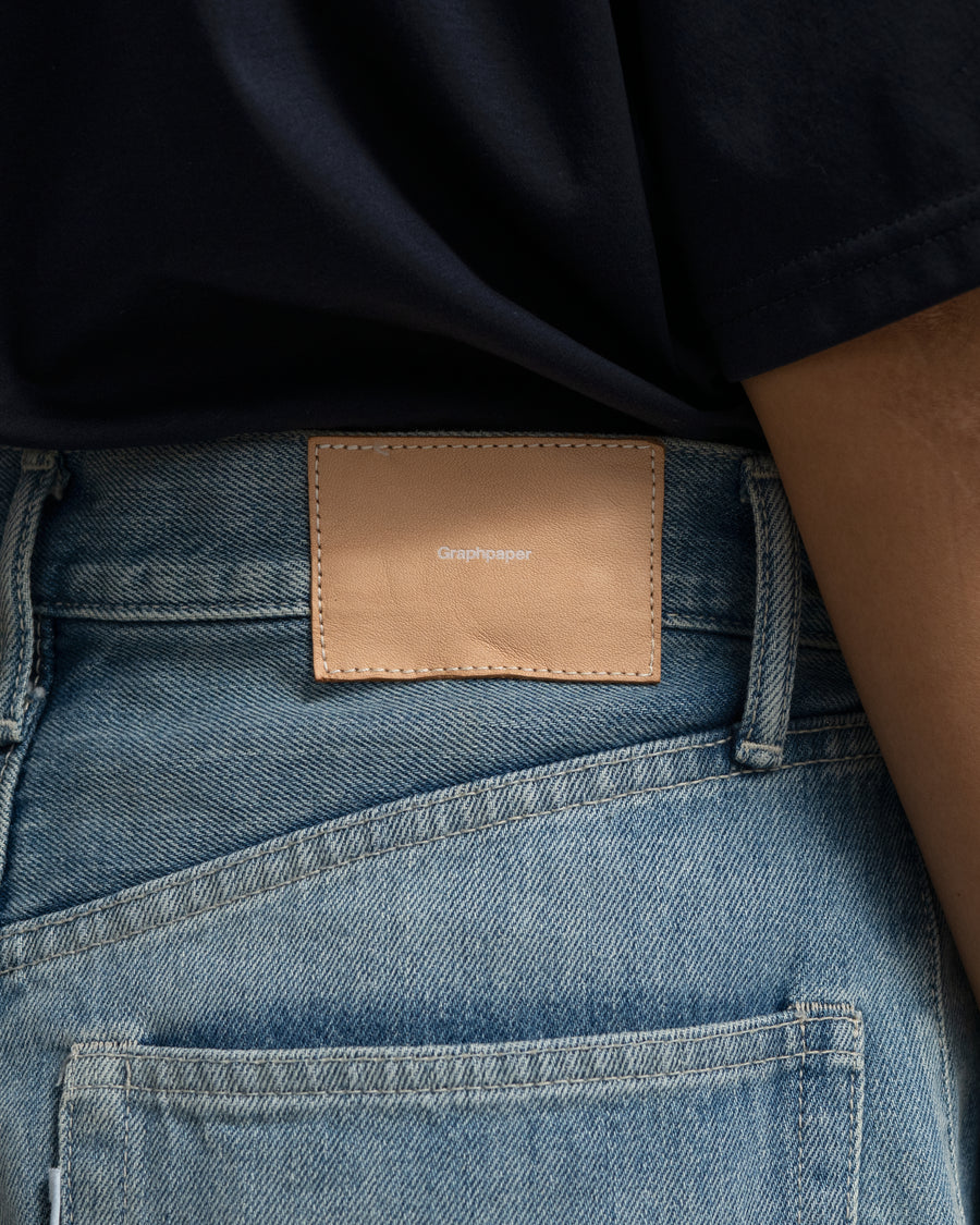 Selvage Denim Two Tuck Wide Pants-LIGHT FADE- – Graphpaper