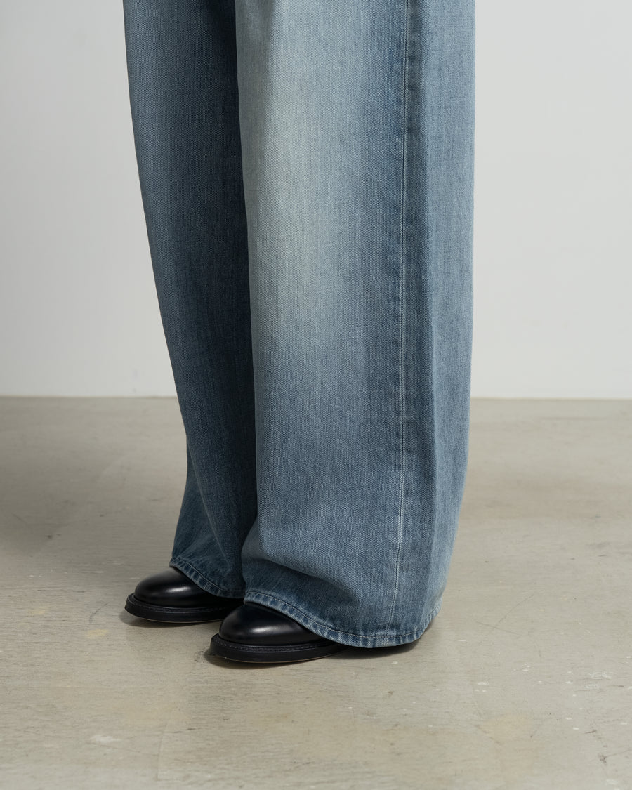 Selvage Denim Two Tuck Wide Pants-LIGHT FADE- – Graphpaper