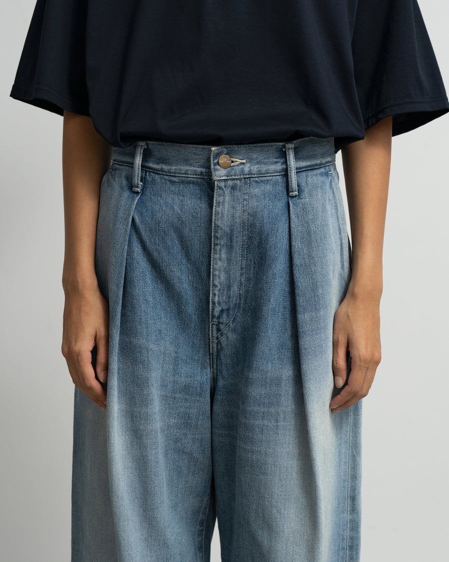 Selvage Denim Two Tuck Wide Pants-LIGHT FADE- – Graphpaper