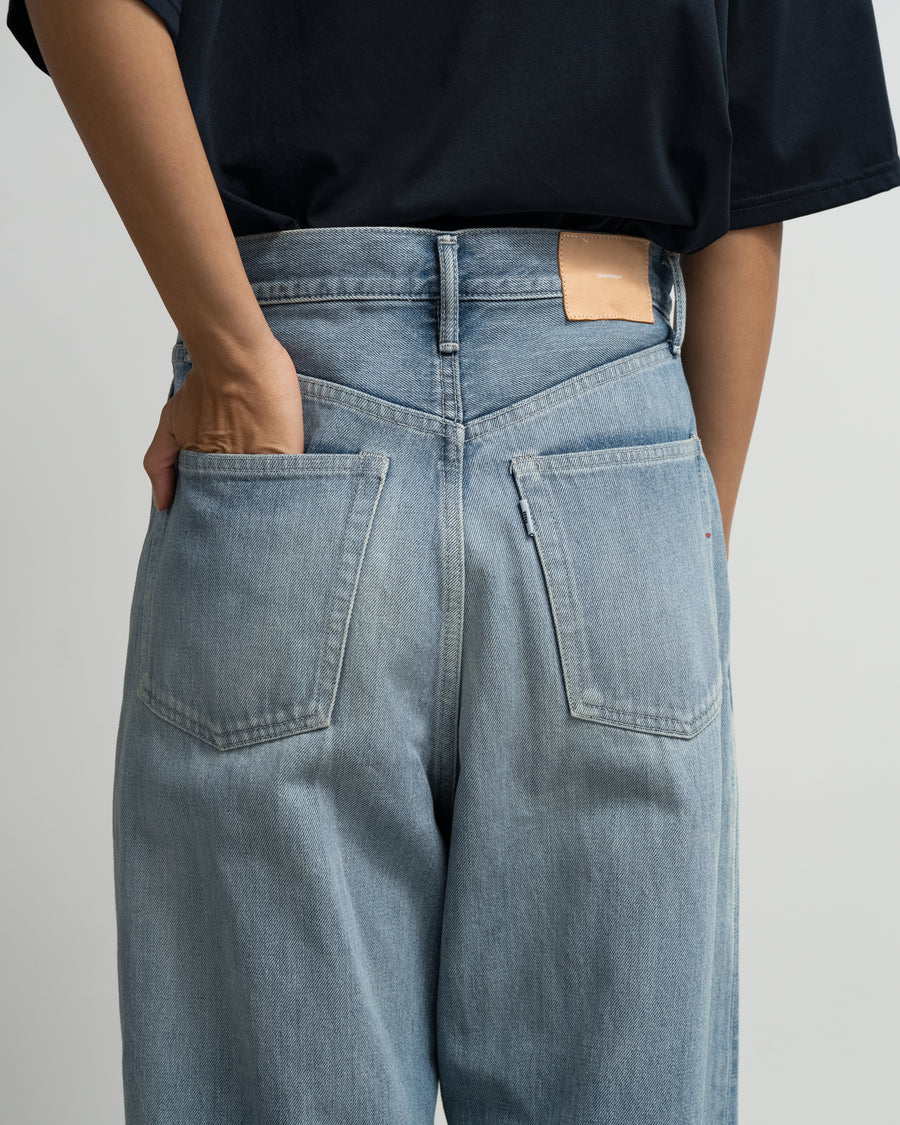 Selvage Denim Two Tuck Wide Pants-LIGHT FADE- – Graphpaper