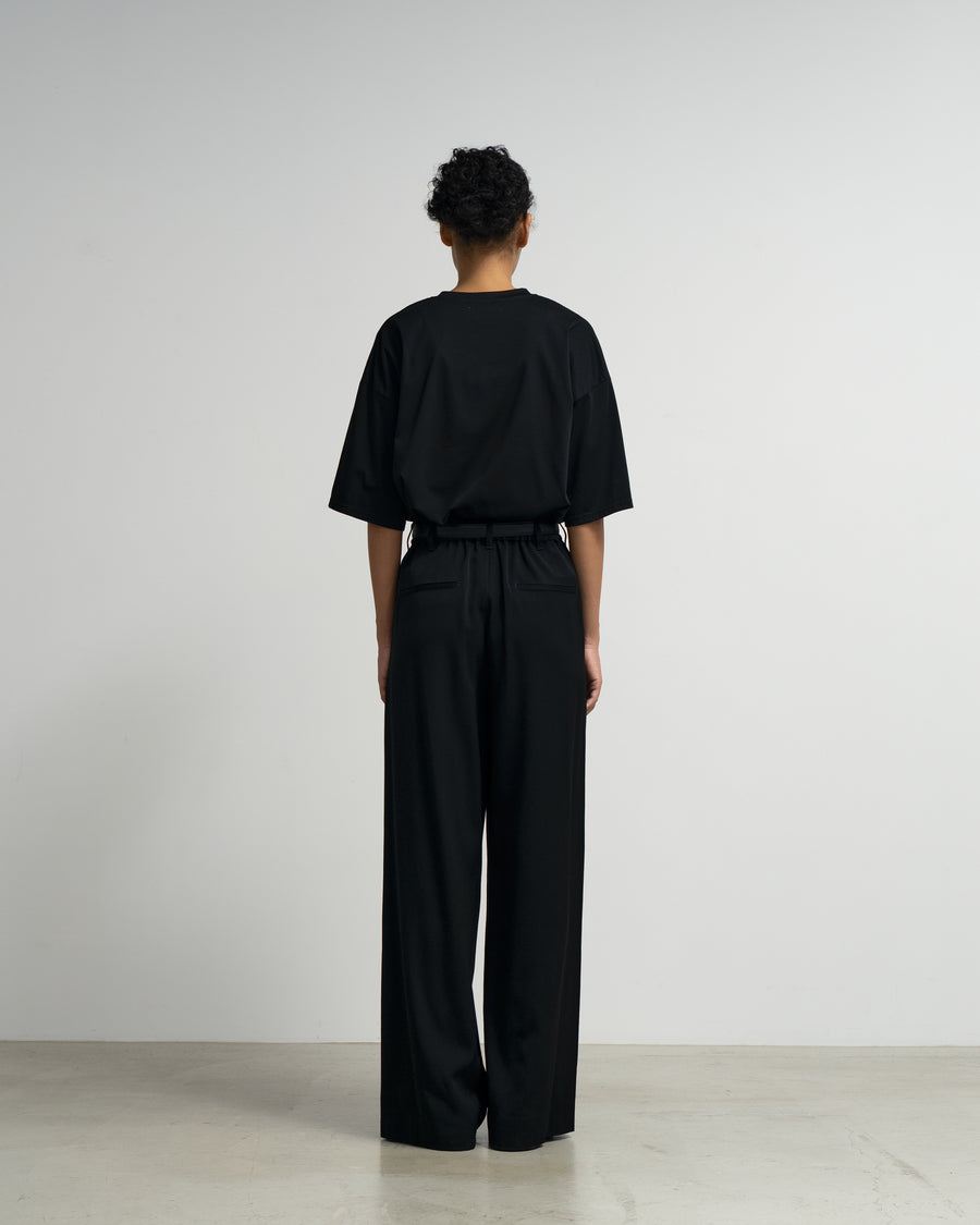 Wool Doeskin Two Tuck Wide Pants