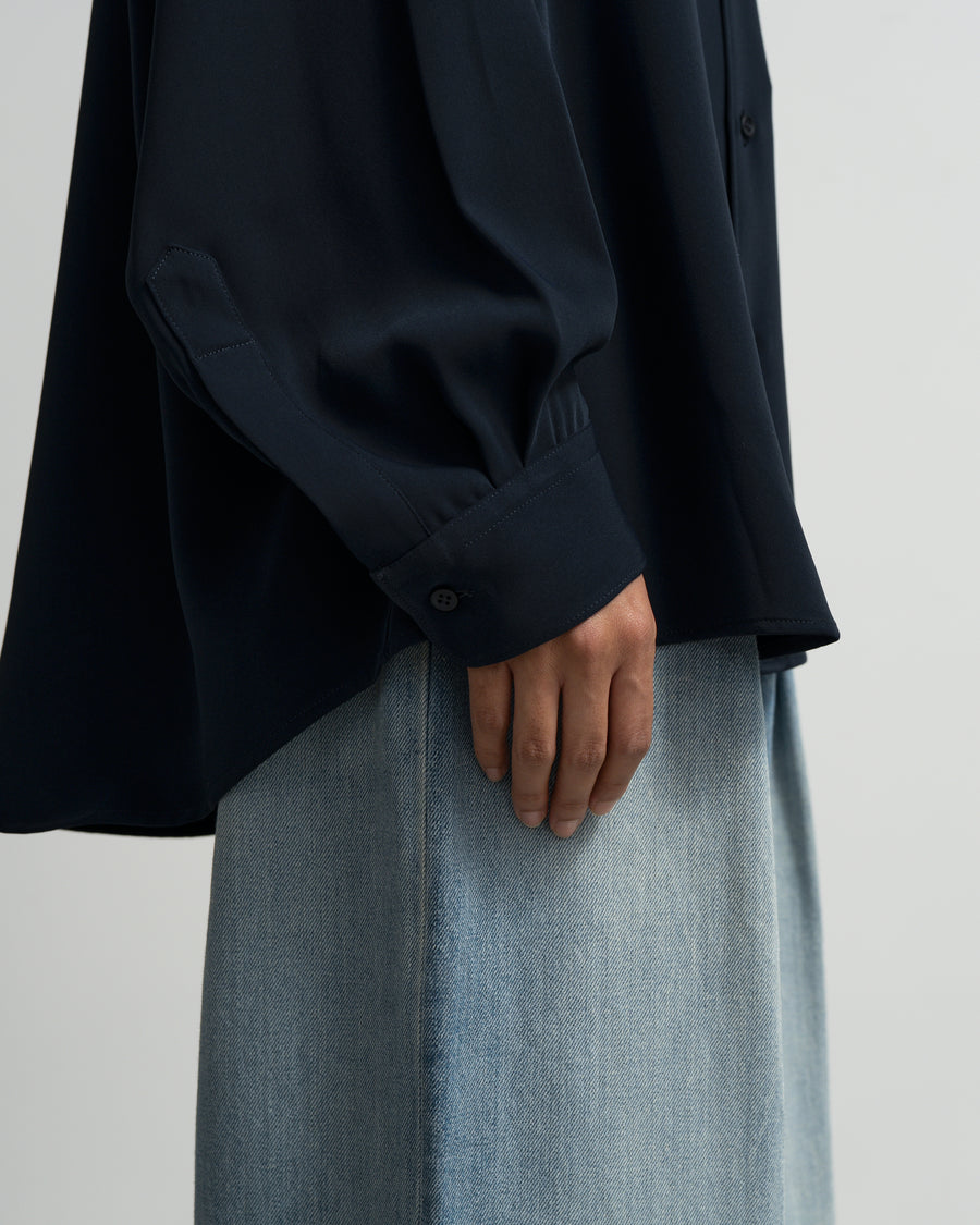 Satin Oversized Regular Collar Shirt – Graphpaper