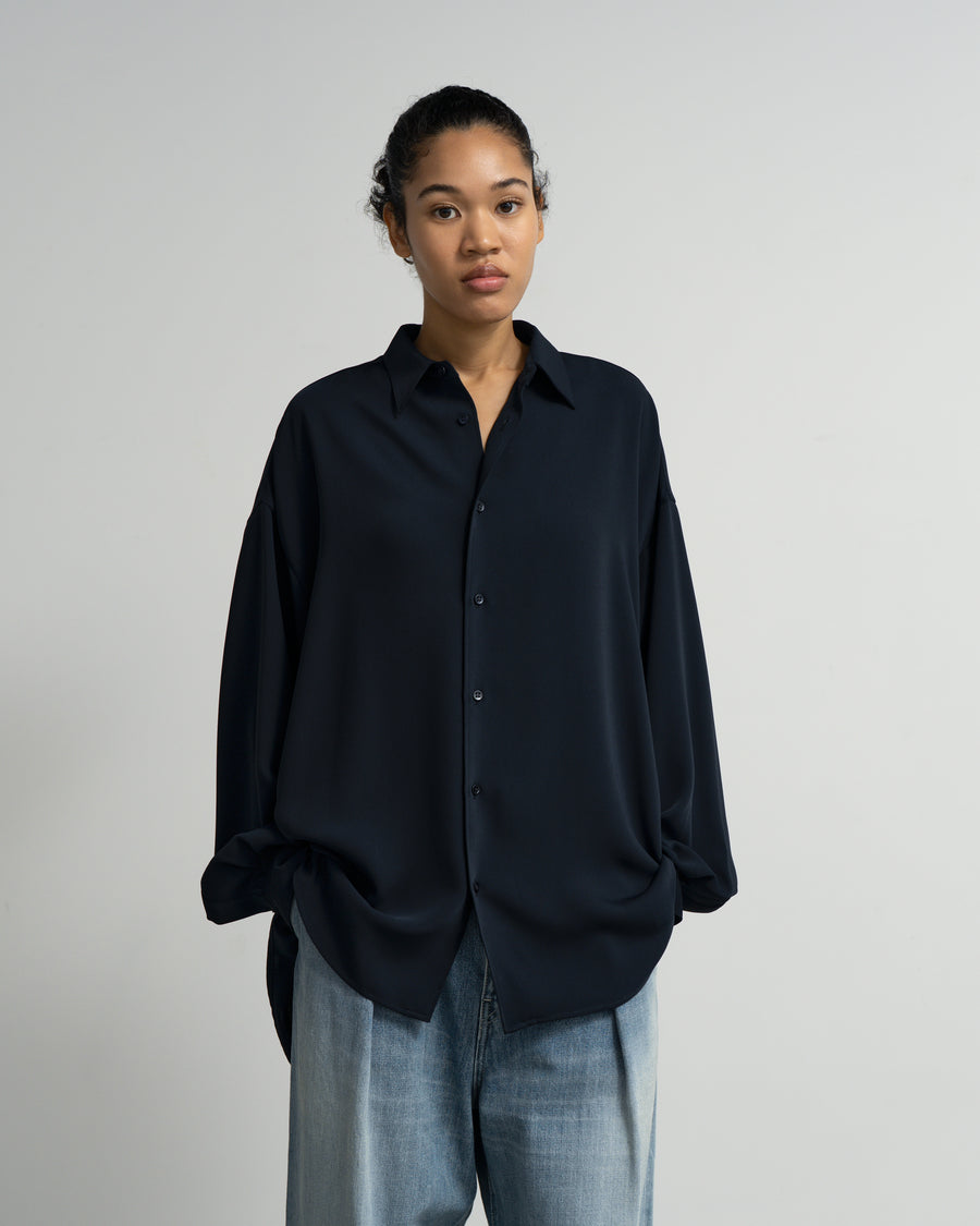 Satin Oversized Regular Collar Shirt – Graphpaper
