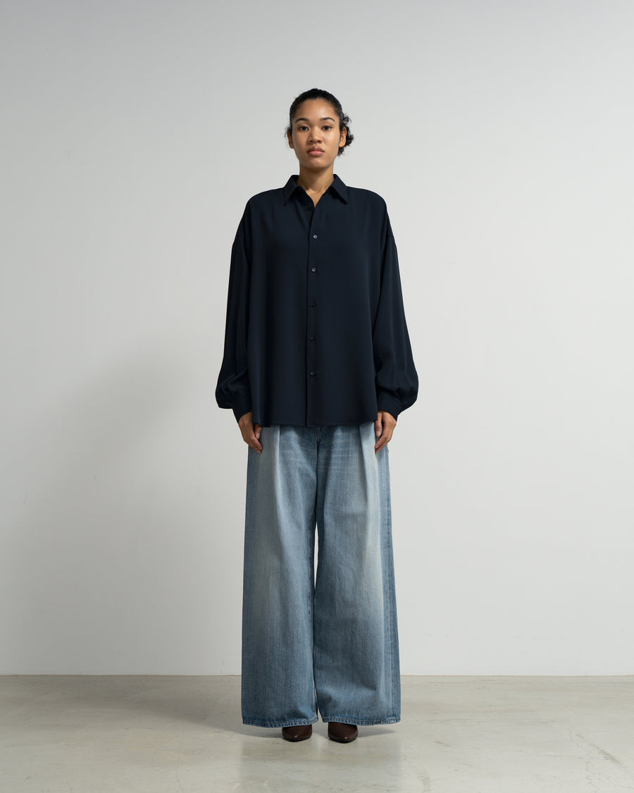 Satin Oversized Regular Collar Shirt – Graphpaper