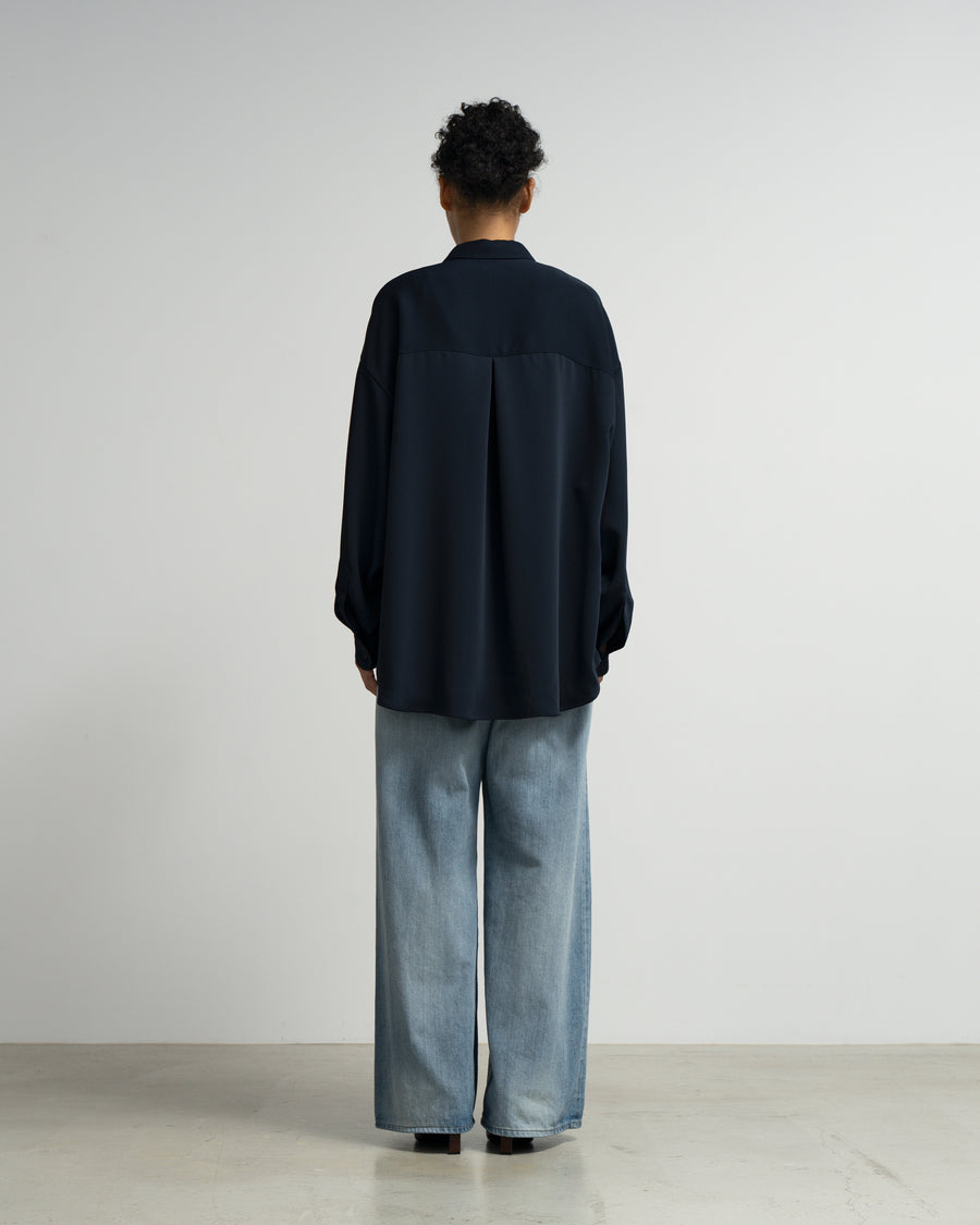 Satin Oversized Regular Collar Shirt – Graphpaper