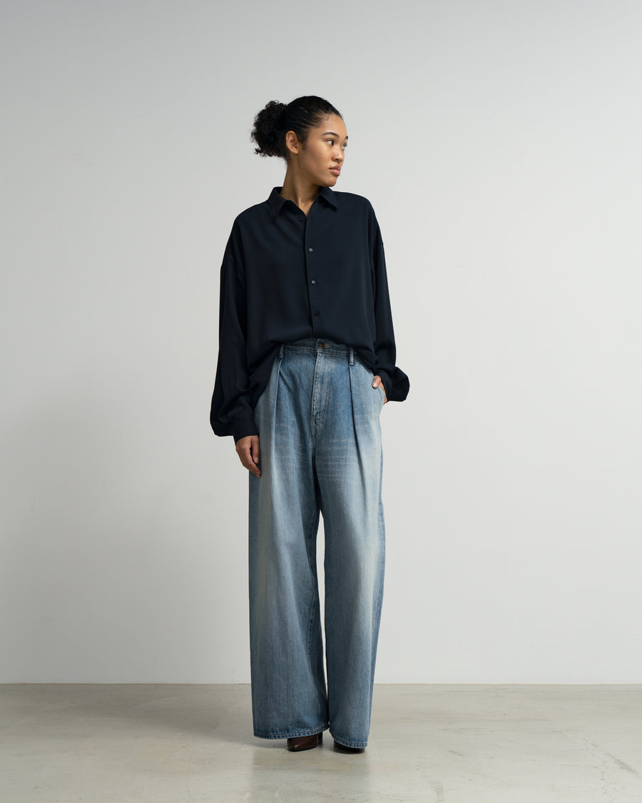 Satin Oversized Regular Collar Shirt – Graphpaper