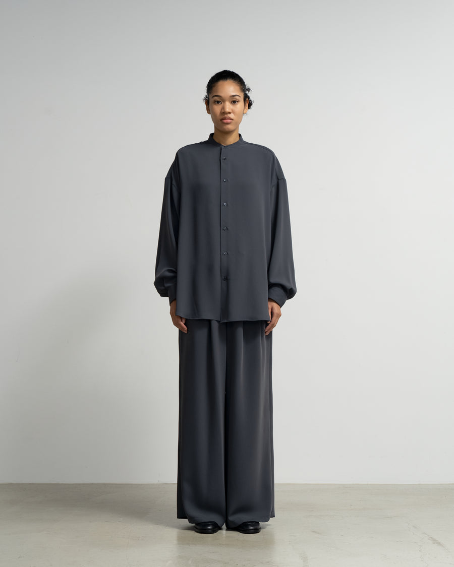 Satin Oversized Band Collar Shirt – Graphpaper
