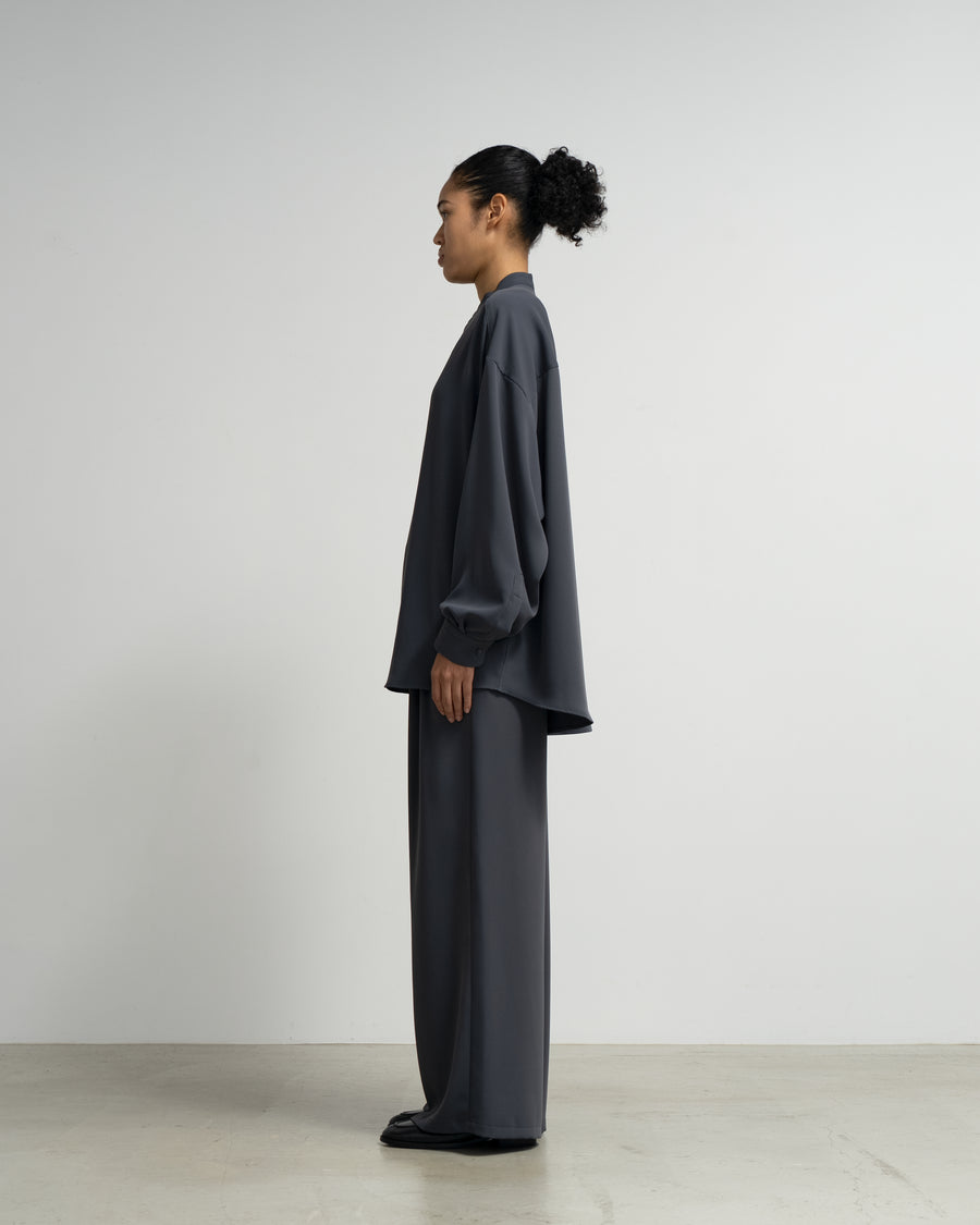 Satin Oversized Band Collar Shirt – Graphpaper