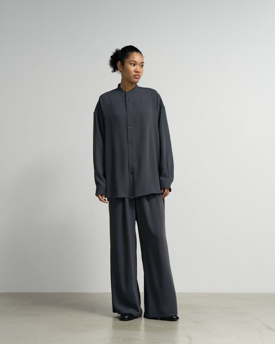 【グラードンページ】 Satin Oversized Band Collar Shirt – Graphpaper