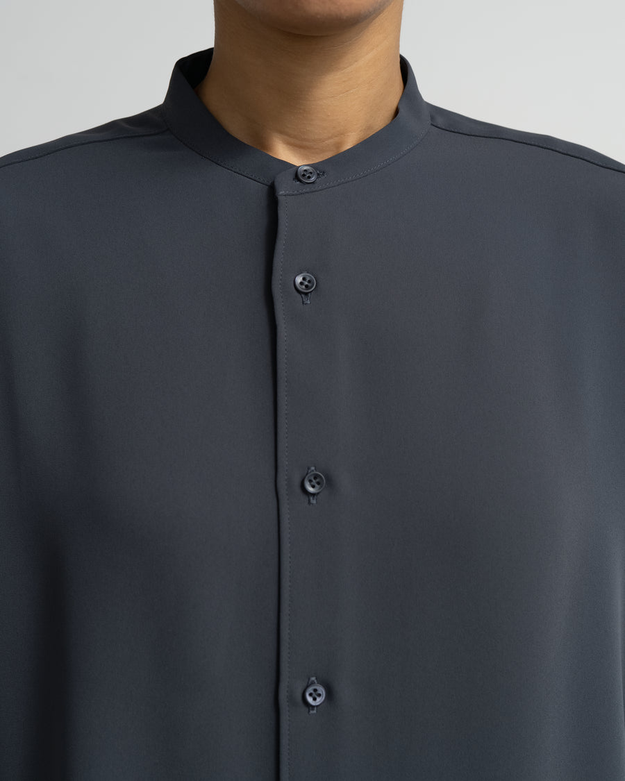 Satin Oversized Band Collar Shirt – Graphpaper